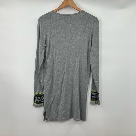 Hale Bob Bohemian Tunic Knit Top Womens M Gray Tassel Tie Neck Long sleeve - Picture 6 of 10